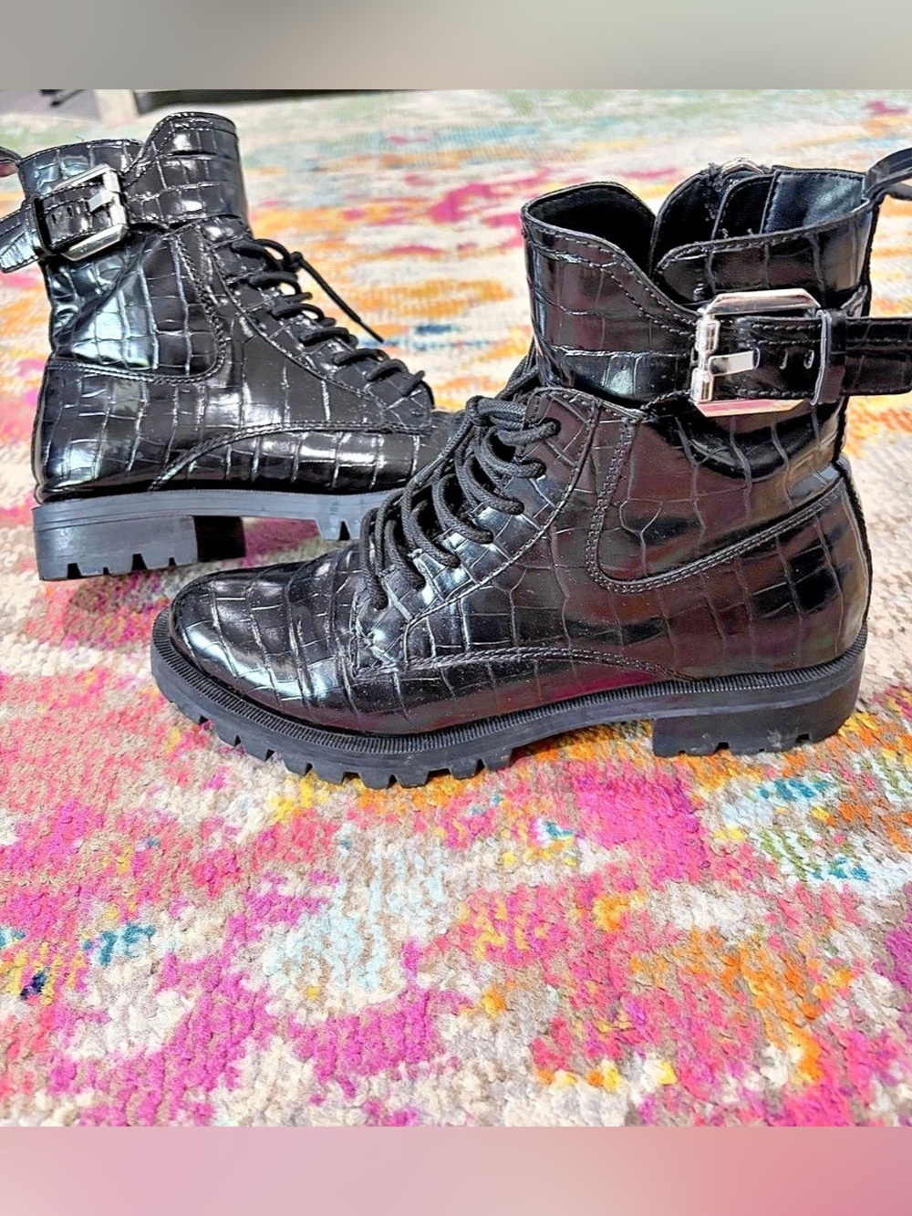 Dolce Vita Black Combat Boots Like New